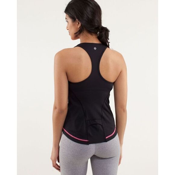 Lululemon Cardio Kick Racerback Tank Top Built Bra Pink Black Womens Size 10.
Ar - Picture 2 of 9